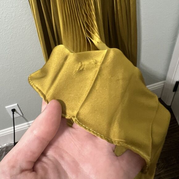 Mac Duggal Gold Pleated Maxi Dress - Picture 6 of 8